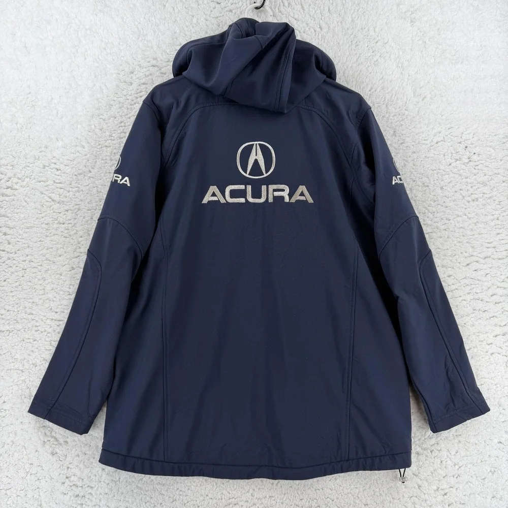 Acura Motorsports Jacket Mens Small Blue Hooded Softshell NSX Gridsport Apparel
